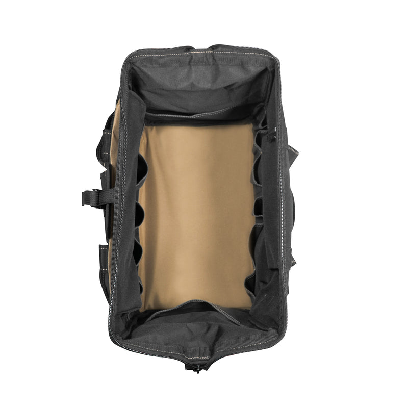 CLC 10 in. W X 11 in. H Polyester Tote Bag with Plastic Tray 37 pocket Black/Tan