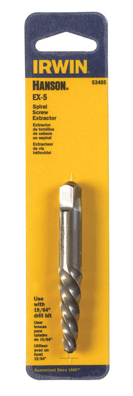 Irwin Hanson 19/64 in. X 19/64 in. D Carbon Steel Spiral Screw Extractor 7 in.