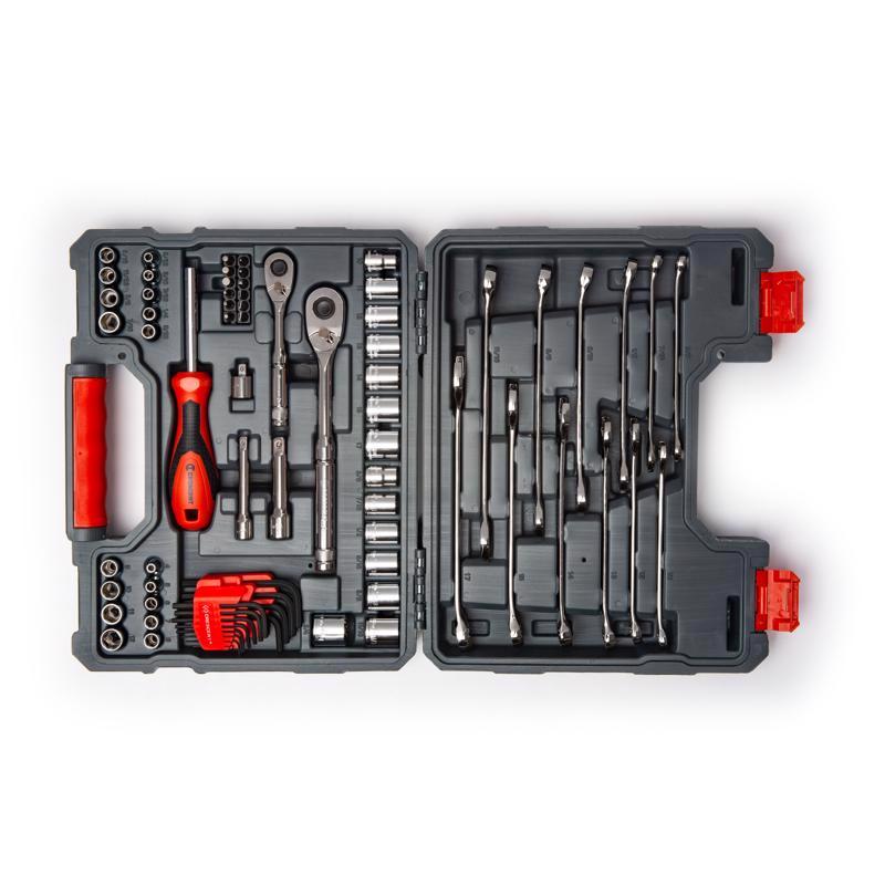 Crescent 3/8 in. drive Metric/SAE 6 and 12 Point Mechanic's Tool Set 70 pc