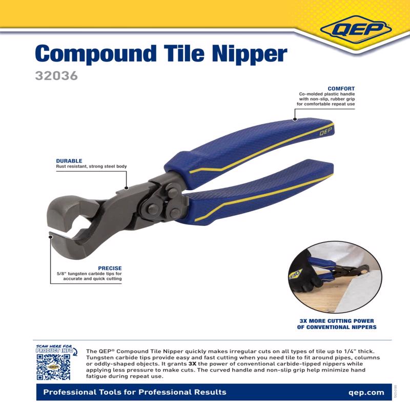 QEP 2.5 in. H X 1 in. W X 9 in. L Steel Tile Nipper