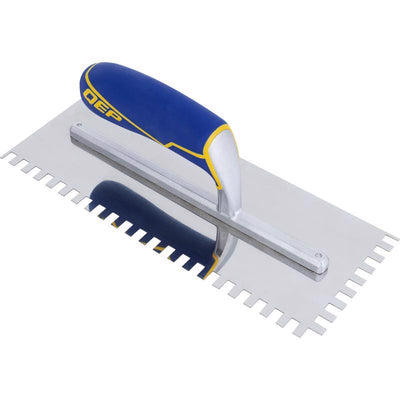 QEP 3.75 in. H X 4.5 in. W X 11 in. L Stainless Steel Square Notch Trowel