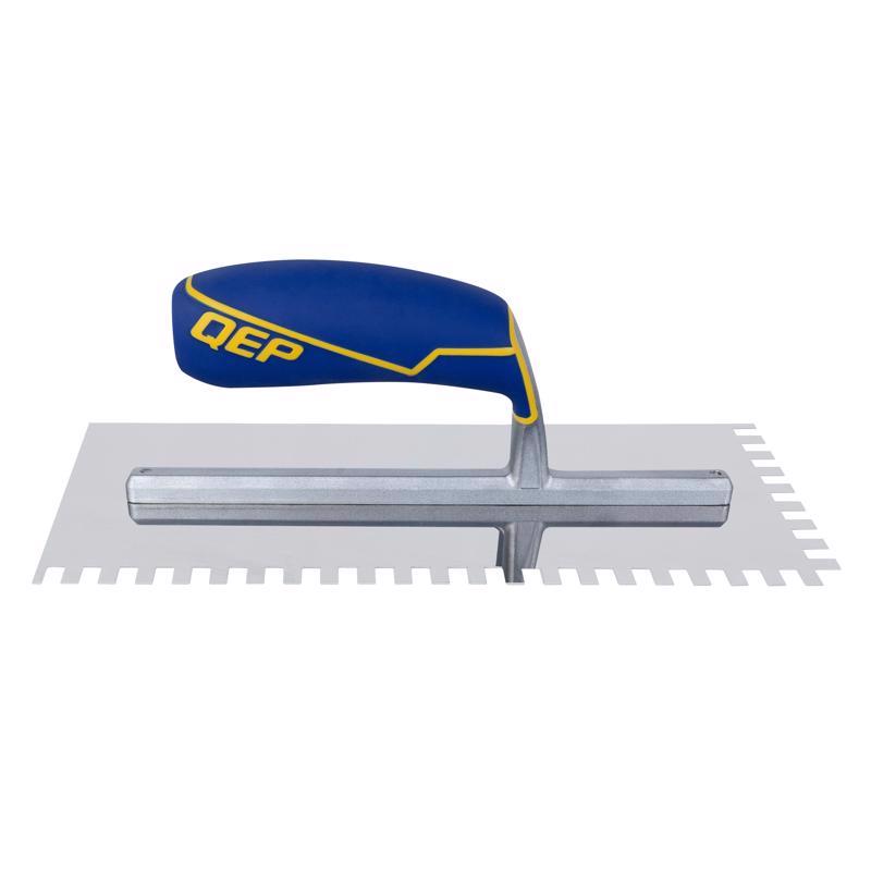 QEP 3.75 in. H X 4.5 in. W X 11 in. L Stainless Steel Square Notch Trowel