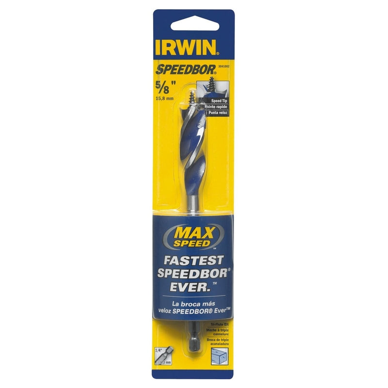 Irwin Speedbor 5/8 in. X 6 in. L Carbon Steel Wood Boring Bit Quick-Change Hex Shank