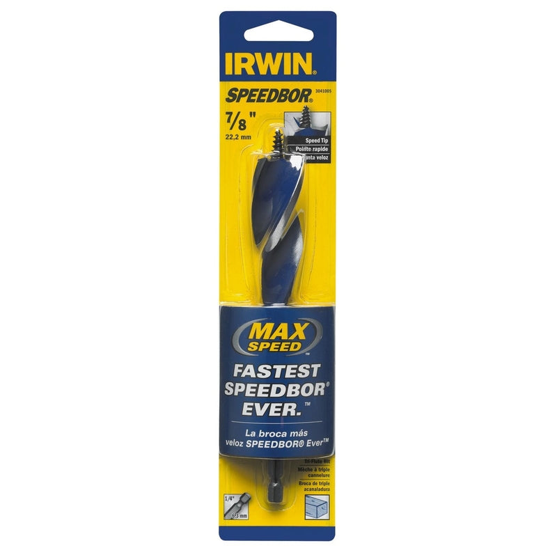 Irwin Speedbor 7/8 in. X 6 in. L Carbon Steel Wood Boring Bit Quick-Change Hex Shank