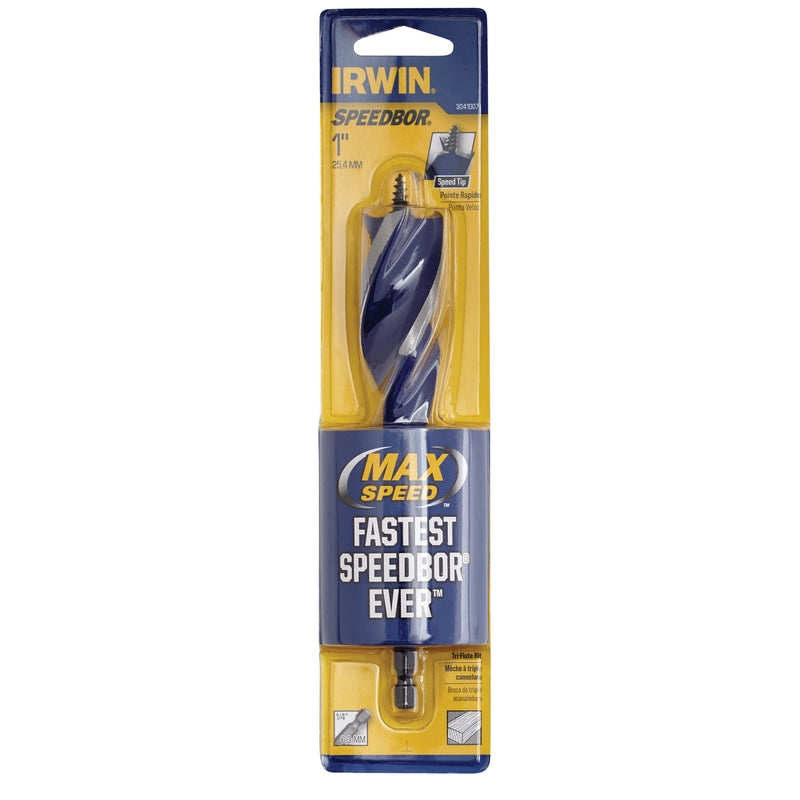 Irwin Speedbor 1 in. X 6 in. L Carbon Steel Wood Boring Bit Quick-Change Hex Shank