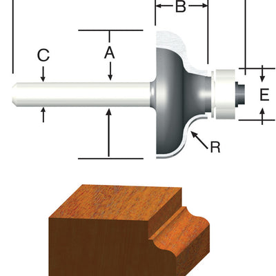 Vermont American 1-1/4 in. D X 3/16 in. X 2-1/8 in. L Carbide Tipped Ogee Router Bit