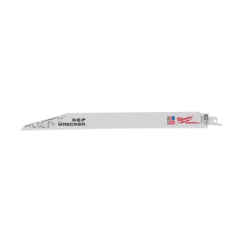 Milwaukee The Wrecker 12 in. Bi-Metal Demolition Reciprocating Saw Blade 7/11 TPI 5 pk