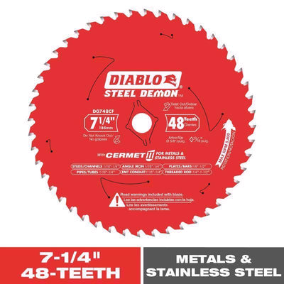 Diablo Steel Demon 7-1/4 in. D X 5/8 in. Cermet Metal Saw Blade 48 teeth