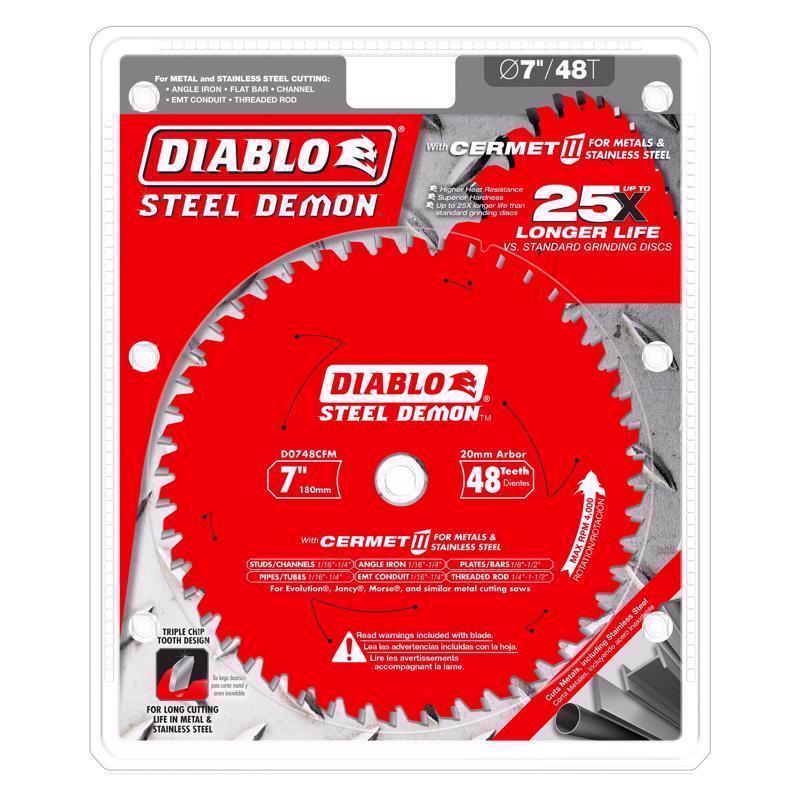 Diablo Steel Demon 7-1/4 in. D X 5/8 in. Cermet Metal Saw Blade 48 teeth