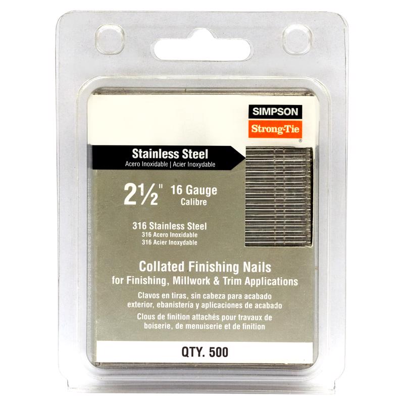 Simpson Strong-Tie 2-1/2 in. L X 16 Ga. Straight Strip Coated Nails 500 pk