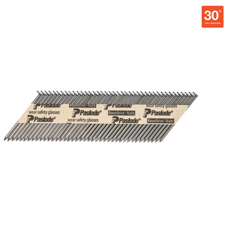 Paslode RounDrive 2-3/8 in. L Angled Strip Brite Framing Nails 30 deg 5000 pk