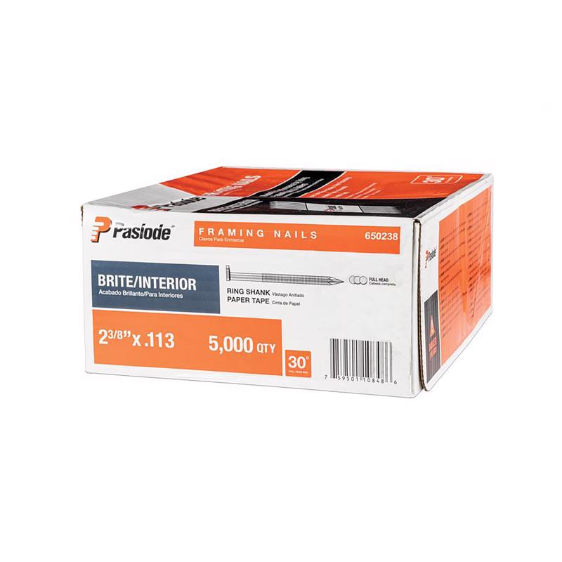 Paslode RounDrive 2-3/8 in. L Angled Strip Brite Framing Nails 30 deg