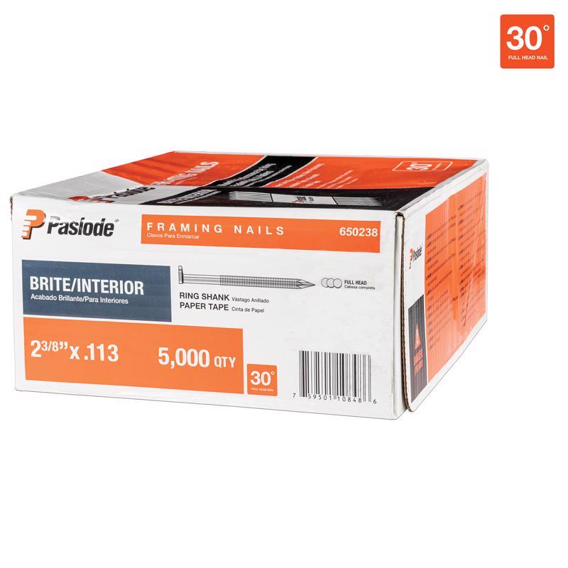Paslode RounDrive 2-3/8 in. L Angled Strip Brite Framing Nails 30 deg