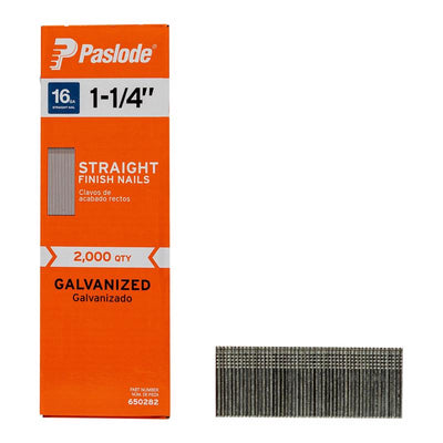 Paslode 1-1/4 in. L X 16 Ga. Straight Strip Galvanized Finish Nails 2,000 pk