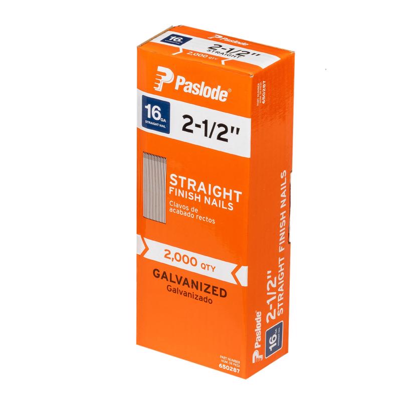 Paslode 2-1/2 in. L X 16 Ga. Straight Strip Galvanized Finish Nails 2,000 pk