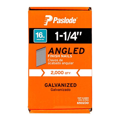 Paslode 1-1/4 in. L X 16 Ga. Angled Strip Galvanized Finish Nails 20 deg 2,000 pk