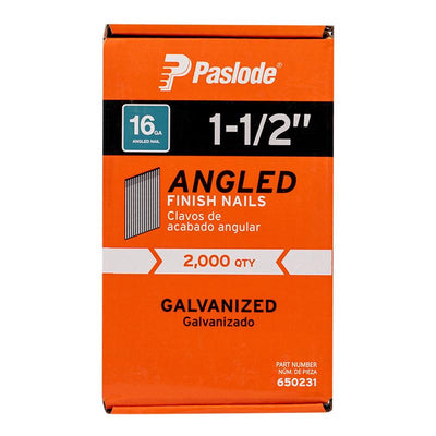 Paslode 1-1/2 in. L X 16 Ga. Angled Strip Galvanized Finish Nails 20 deg 2,000 pk