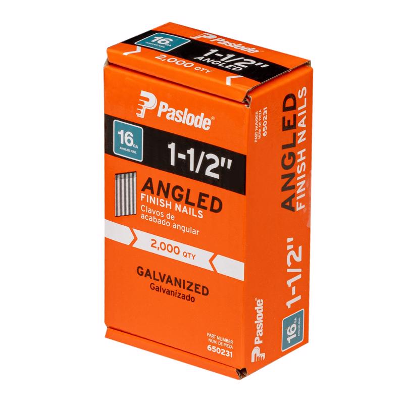 Paslode 1-1/2 in. L X 16 Ga. Angled Strip Galvanized Finish Nails 20 deg 2,000 pk