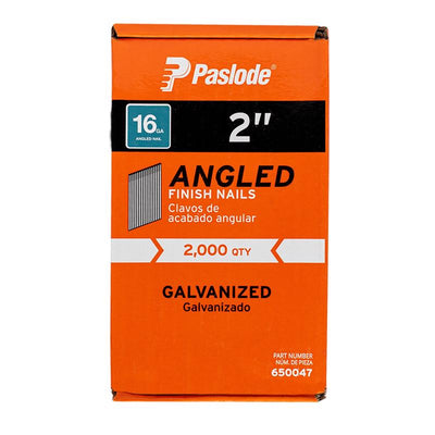 Paslode 2 in. L X 16 Ga. Angled Strip Galvanized Finish Nails 20 deg 2,000 pk