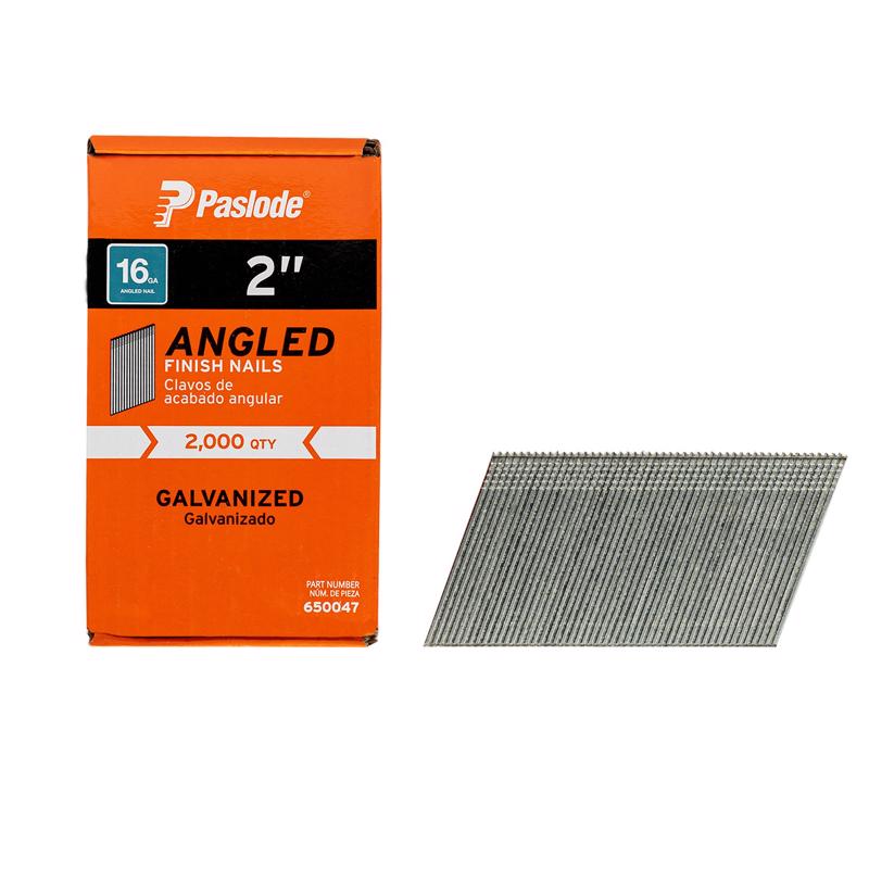 Paslode 2 in. L X 16 Ga. Angled Strip Galvanized Finish Nails 20 deg 2,000 pk