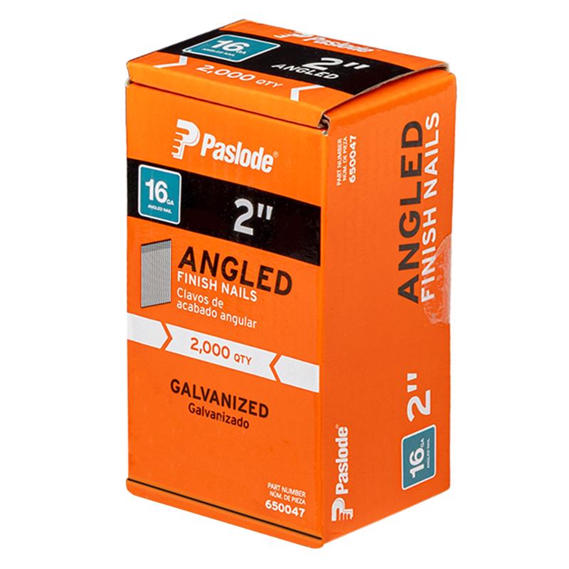 Paslode 2 in. L X 16 Ga. Angled Strip Galvanized Finish Nails 20 deg 2,000 pk