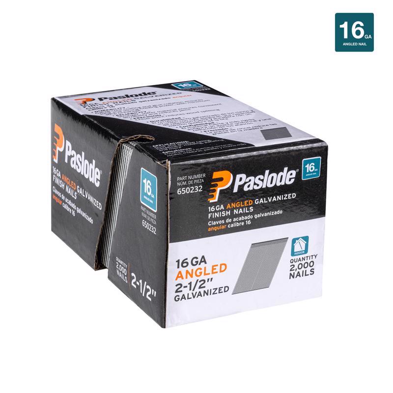 Paslode 2-1/2 in. L X 16 Ga. Angled Strip Galvanized Finish Nails 20 deg 2,000 pk