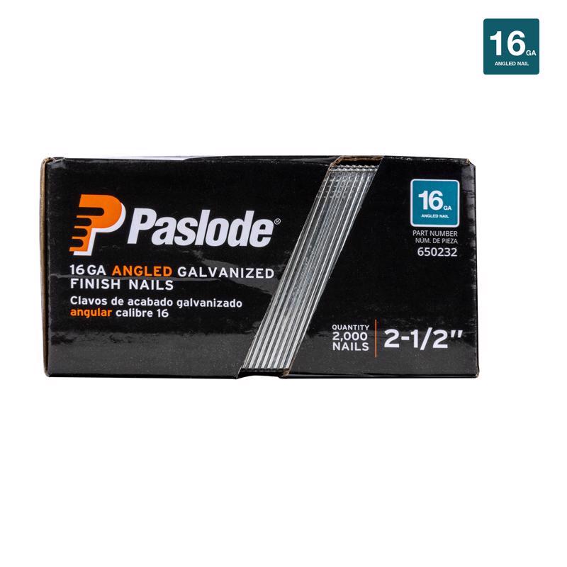 Paslode 2-1/2 in. L X 16 Ga. Angled Strip Galvanized Finish Nails 20 deg 2,000 pk