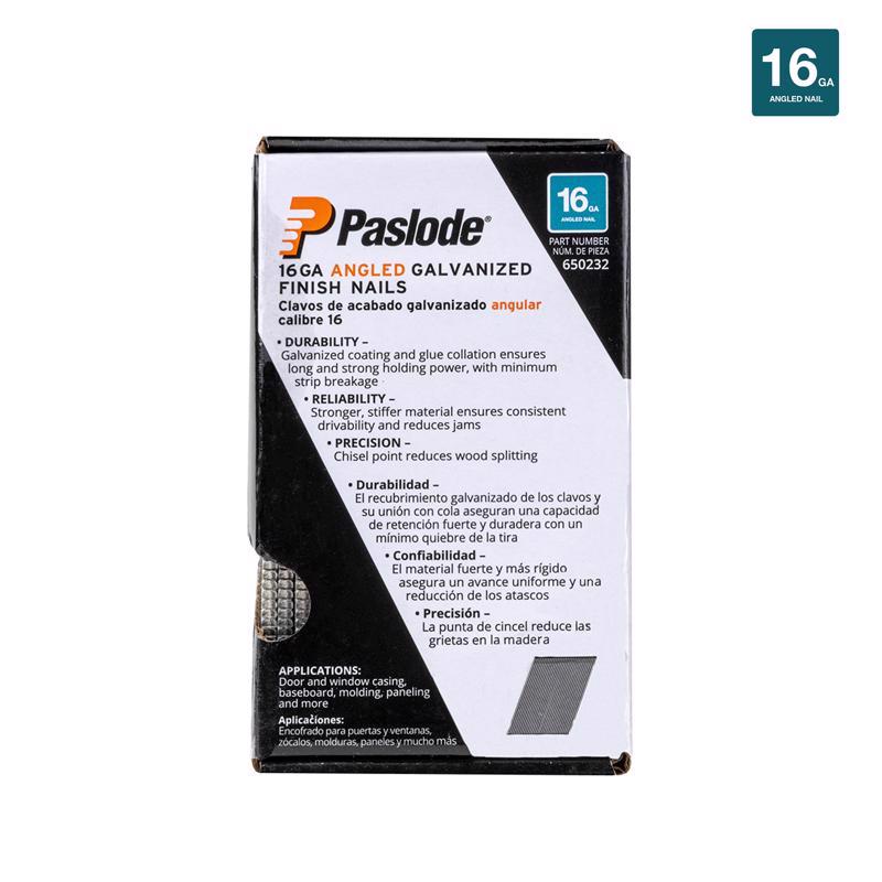 Paslode 2-1/2 in. L X 16 Ga. Angled Strip Galvanized Finish Nails 20 deg 2,000 pk