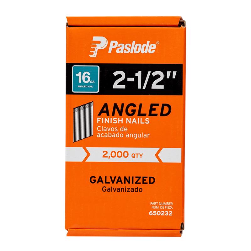 Paslode 2-1/2 in. L X 16 Ga. Angled Strip Galvanized Finish Nails 20 deg 2,000 pk