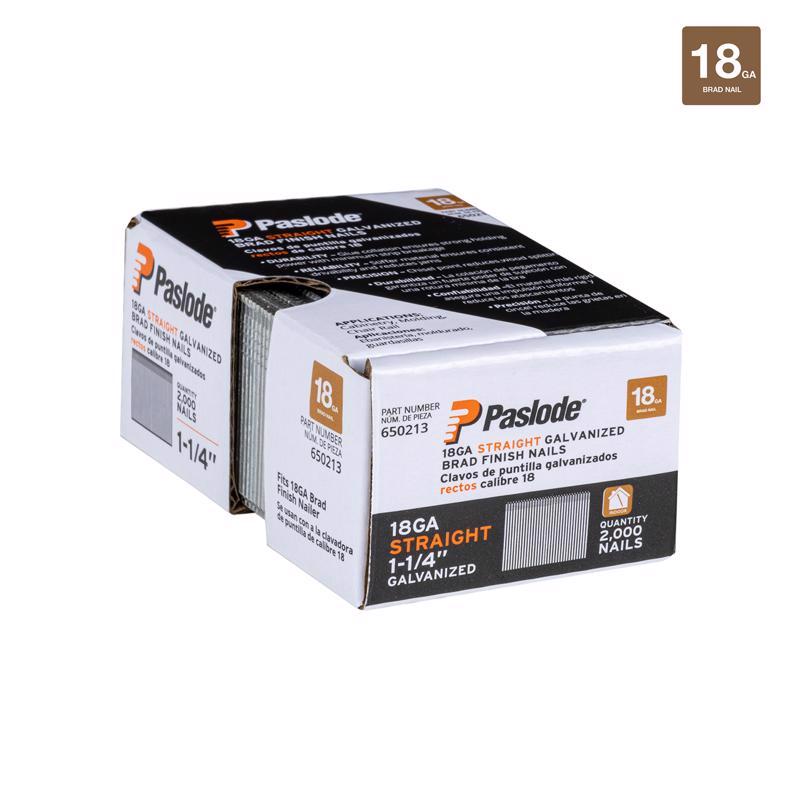 Paslode 1-1/4 in. L X 18 Ga. Straight Strip Galvanized Brad Nails 2,000 pk