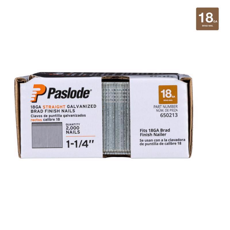 Paslode 1-1/4 in. L X 18 Ga. Straight Strip Galvanized Brad Nails 2,000 pk