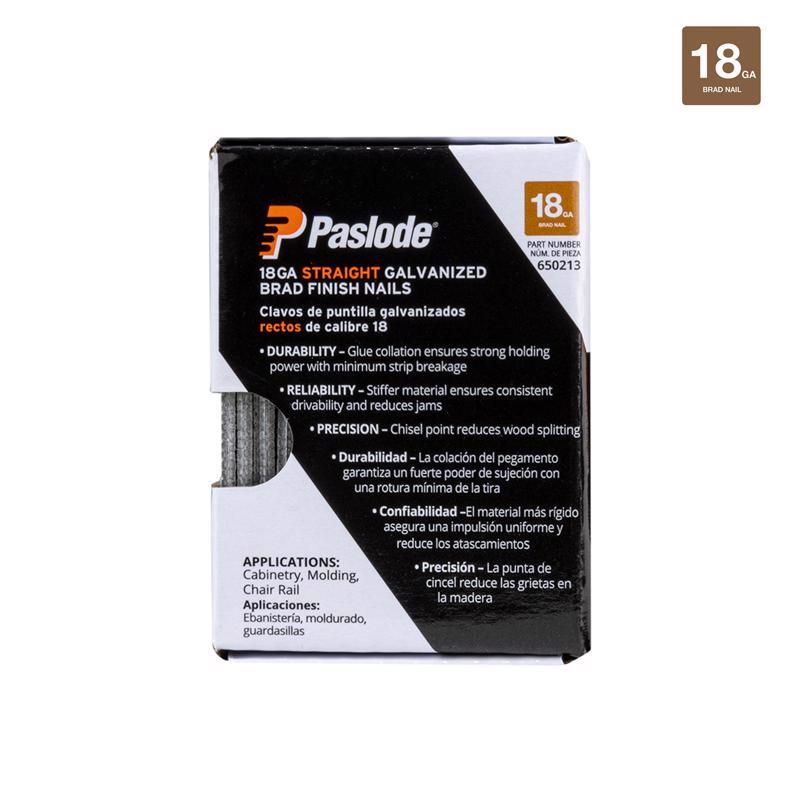 Paslode 1-1/4 in. L X 18 Ga. Straight Strip Galvanized Brad Nails 2,000 pk