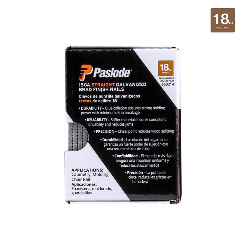 Paslode 1-1/2 in. L X 18 Ga. Straight Strip Galvanized Brad Nails 2,000 pk