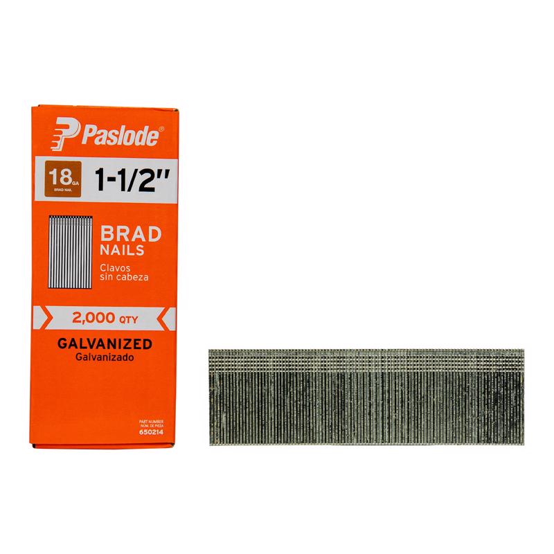 Paslode 1-1/2 in. L X 18 Ga. Straight Strip Galvanized Brad Nails 2,000 pk