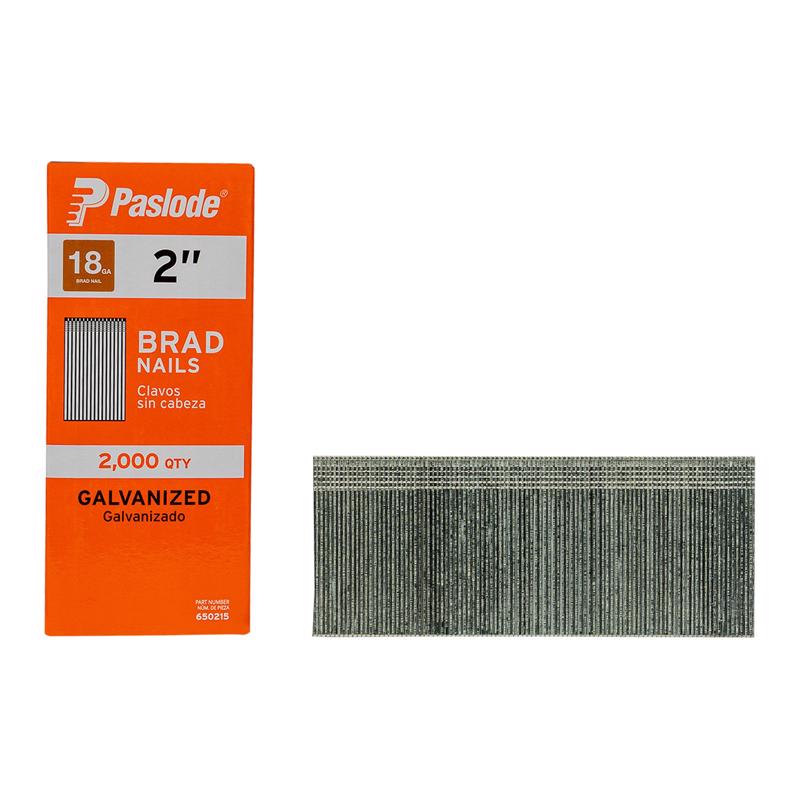 Paslode 2 in. L X 18 Ga. Straight Strip Galvanized Brad Nails 2,000 pk