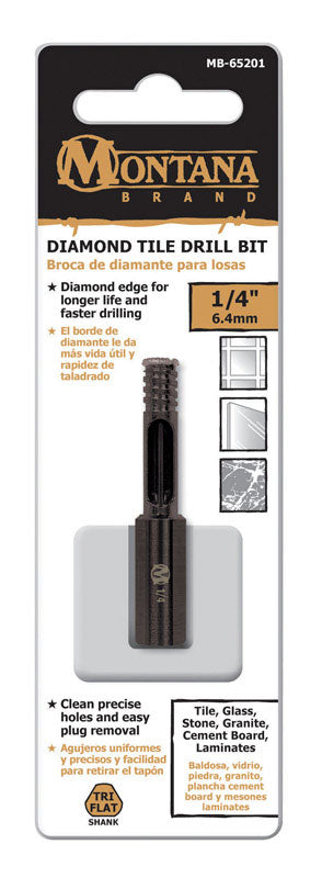Montana Brand 1/4 in. Alloy Steel Drill Bit 3-Flat Shank