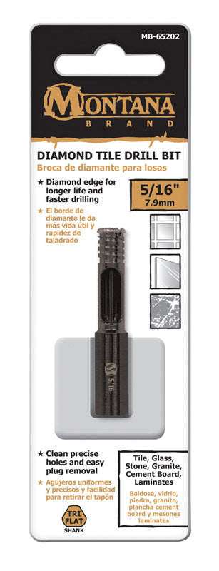 Montana Brand 5/16 in. Alloy Steel Drill Bit 3-Flat Shank