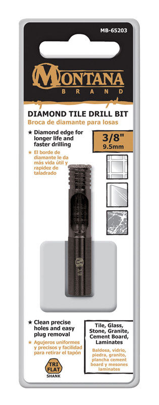 Montana Brand 3/8 in. Alloy Steel Drill Bit 3-Flat Shank
