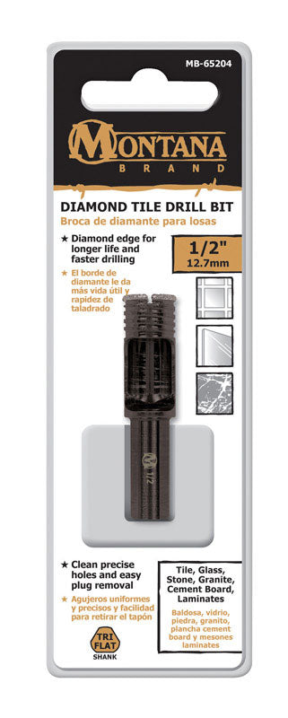 Montana Brand 1/2 in. Alloy Steel Drill Bit 3-Flat Shank