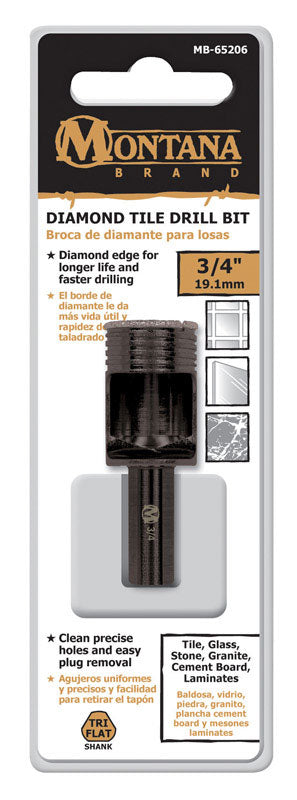 Montana Brand 3/4 in. Alloy Steel Drill Bit 3-Flat Shank