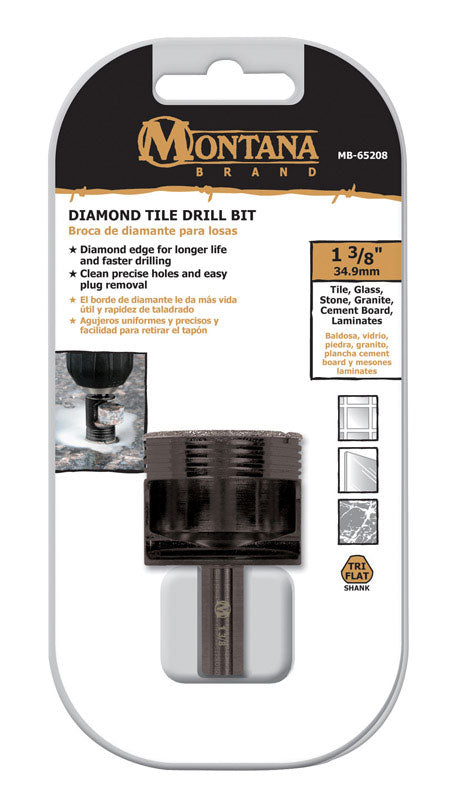 Montana Brand 1-3/8 in. Alloy Steel Drill Bit 3-Flat Shank
