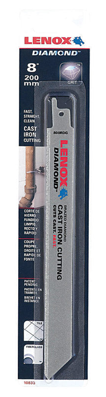 Lenox 8 in. Diamond Grit Reciprocating Saw Blade Grit TPI
