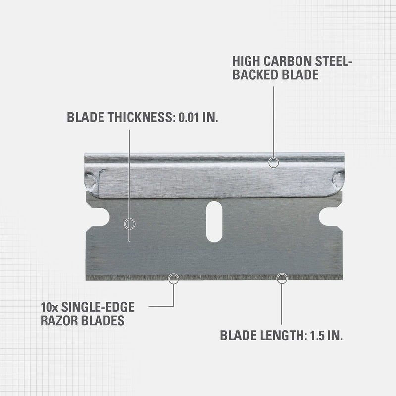 Stanley High Carbon Steel Single Edge Razor Blade 1-1/2 in. L 10 pc