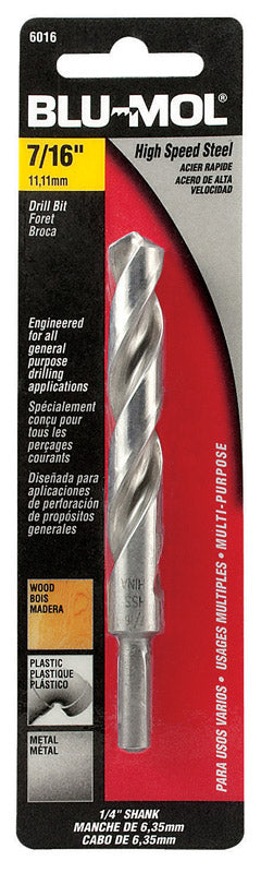 Blu-Mol Xtreme 7/16 in. X 5-1/2 in. L High Speed Steel Drill Bit Round Shank