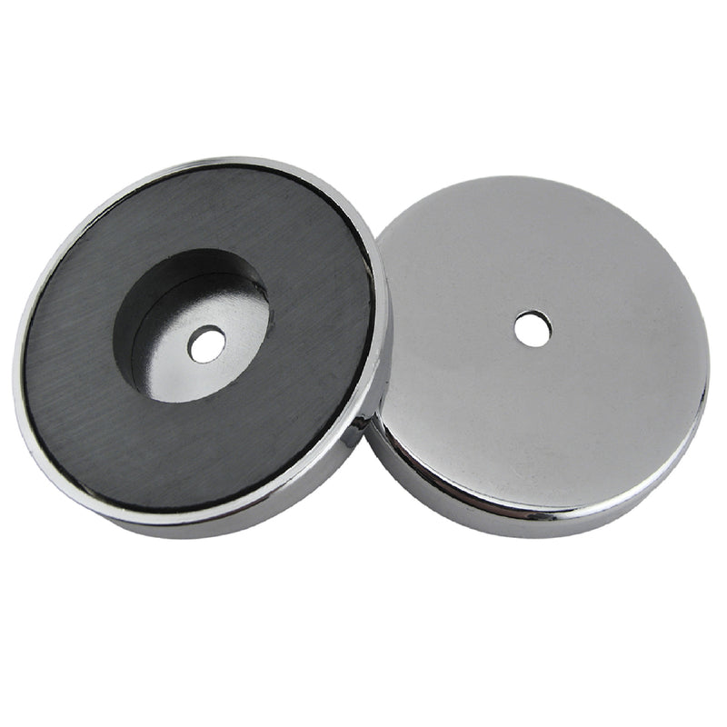 Magnet Source .44 in. L X 3.2 in. W Silver Round Base Magnet 95 lb. pull