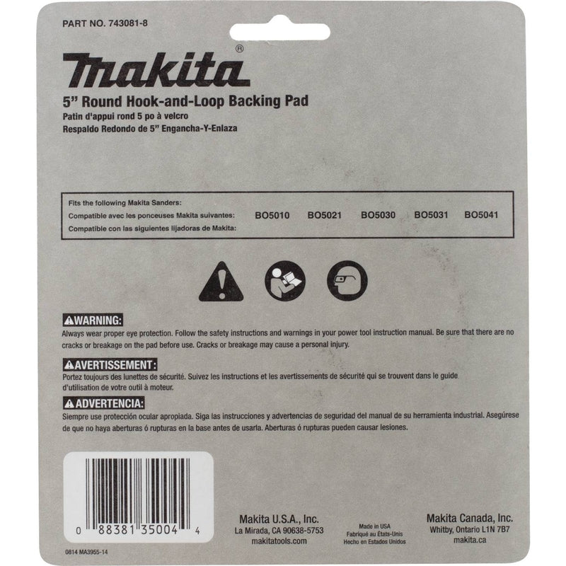 Makita 5 in. Hook and Loop Sander Replacement Pad Fine