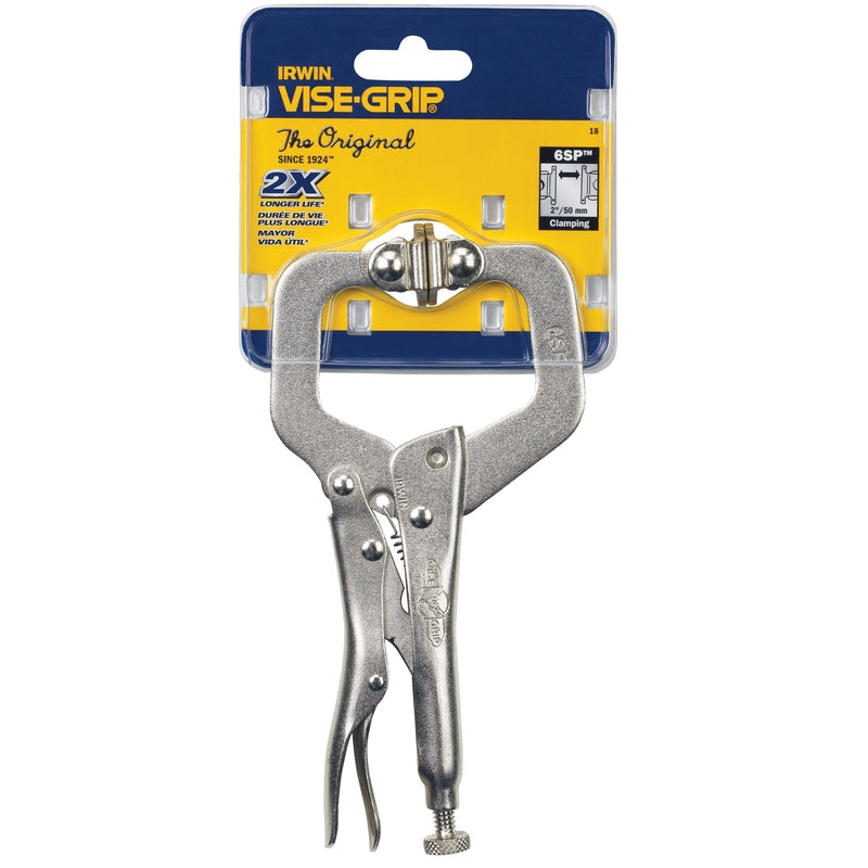 Irwin Vise-Grip 2-1/8 in. X 1-1/2 in. D Locking C-Clamp with Swivel Pads 1000 lb