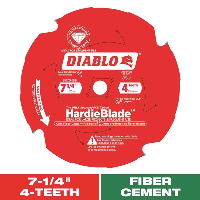 Diablo 7-1/4 in. D X 5/8 in. TiCo Hi-Density Carbide Finishing Saw Blade 60 teeth