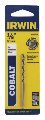 Irwin 1/8 in. X 2-3/4 in. L Cobalt Alloy Steel Drill Bit Straight Shank