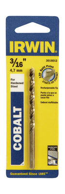 Irwin 3/16 in. X 3-1/2 in. L Cobalt Alloy Steel Drill Bit Straight Shank